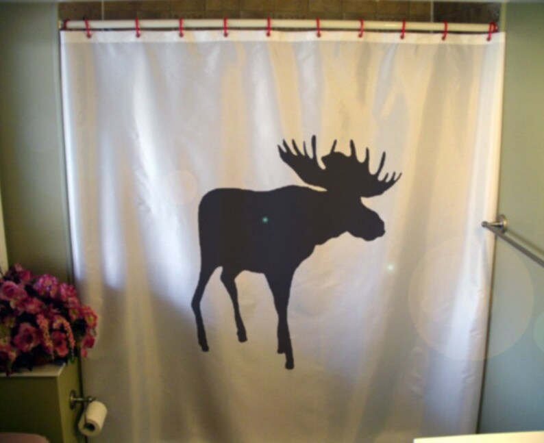 Moose Shower Curtain Elk Palmate Canada Canadian North Alaska Etsy