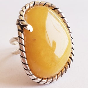 Amber Ring - Sterling Silver Ring - Baltic Amber ring - Butterscotch Amber Jewelry - Silver ring - Genuine Amber Ring - Real Amber ring