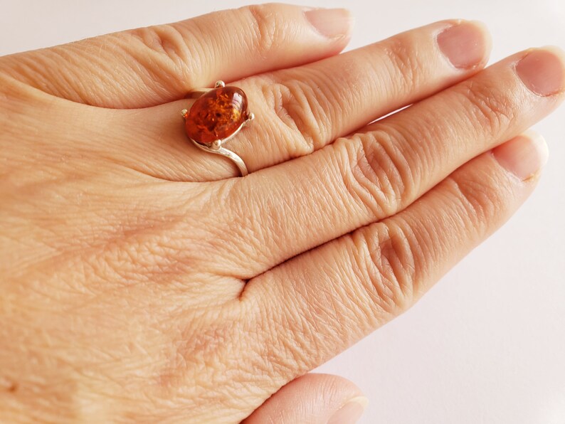 Baltic Amber ring Sterling Silver Ring Amber Jewelry ON SALE 15/% Amber Ring Real Amber Statement Silver ring Genuine Amber Ring