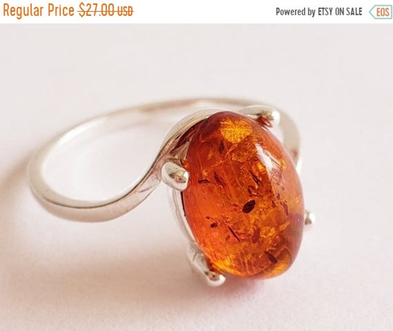 Baltic Amber ring Sterling Silver Ring Amber Jewelry ON SALE 15/% Amber Ring Real Amber Statement Silver ring Genuine Amber Ring