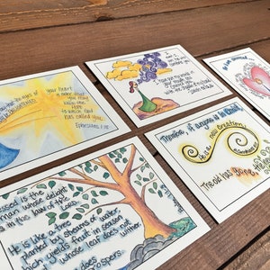 Tarjetas de versículos de memoria bíblica - Pertenencia, conjunto 3 / Versículos ilustrados de memoria de las Escrituras / Regalos cristianos y tarjetas de aliento