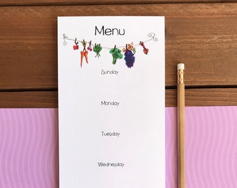Magnetic Weekly Meal Plan Notepad | Personalized Menu Planner List | Magnetic Meal Planning Notepad for Fridge | Kitchen Gifts | 4.25 x 11