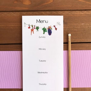 Magnetischer Wochenplan Notizblock | Personalisierte Menü-Planerliste | Magnet-Menü-Planen-Notizblock für Kühlschrank | Küchengeschenke | 4,25 x 11