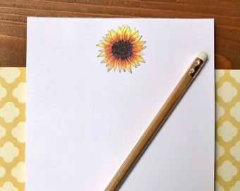 Sunflower Notepad - Personalization Available | Sunflower Stationery | Sunflower Gifts for Women | 5.5" x 8.5" Magnetic Notepad