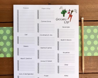Personalized Grocery List Notepad | Grocery Shopping List | Gift for Mom | Housewarming Gift Ideas | 8.5 x 11 Magnetic Paper Pad