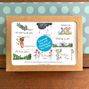 Assortiment de cartes De réflexion sur vous - Cartes de notes en boîte | Assortiment de cartes d’encouragement mixtes | Penser à toi Paquet de cartes pour ami, lui et elle