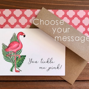 Personalized Flamingo Cards | Flamingo Notecard for Birthday, Thank You, Just Because | Flamingo Gifts for Women, Girls, Child | Set of 8