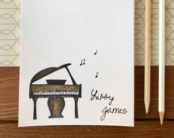 Piano Notepad - Piano Teacher Gift, Personalized Notepad - 5.5 x 8.5