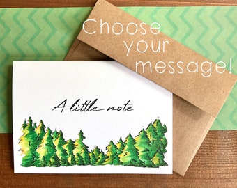 Pine Tree Notecard Set | Just Because, Thinking of You, Birthday Cards | Rustic Note Cards for Him | Boxed Set of 8 Notecards with Envelopes