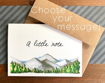 Mountain Range Notecards | Watercolor Mountainscape Card | Blank Note Cards | Personalized Thank You Cards | Boxed Set of 8 with Envelopes