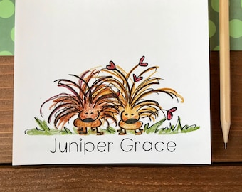 Porcupine Notepad - Personalized Cute Porcupine Gift - 5.5 x 8.5