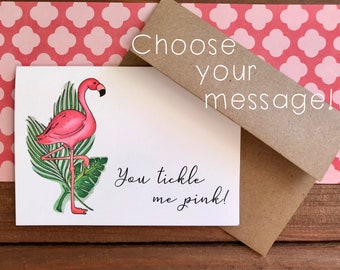 Personalized Flamingo Cards | Flamingo Notecard for Birthday, Thank You, Just Because | Flamingo Gifts for Women, Girls, Child | Set of 8