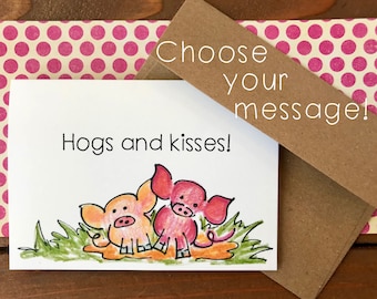 Pig Notecards Set | Personalized Pig Note Cards | Pig Gifts for Women | Personalized Pig Stationery | Boxed Set of 8 Cards with Envelopes