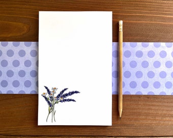 Lavender Flower Notepad - Personalization Available