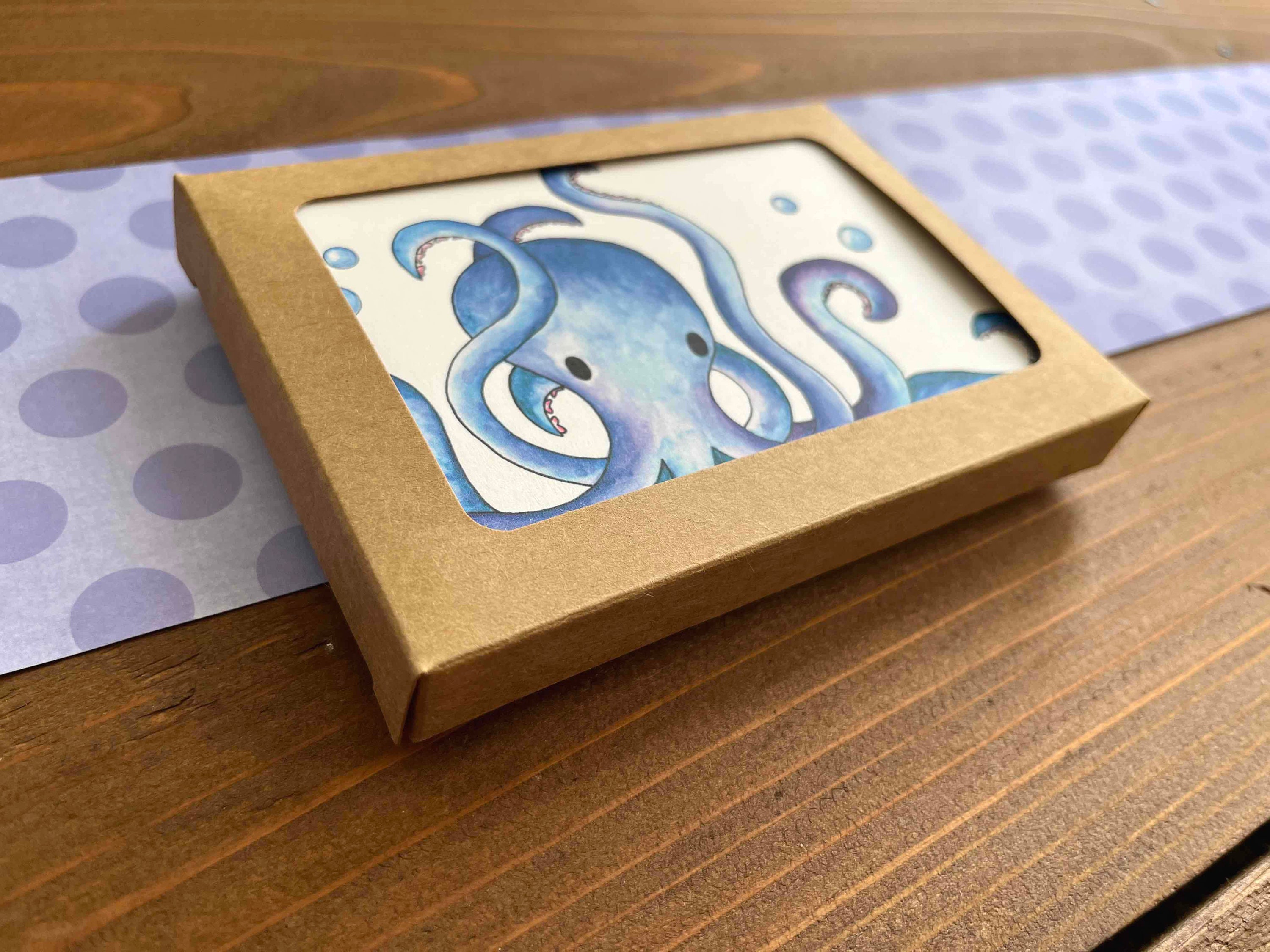 Octops Card Octopus Note Cards | Octopus Thank You Cards | Cute Octopus Stationery ...