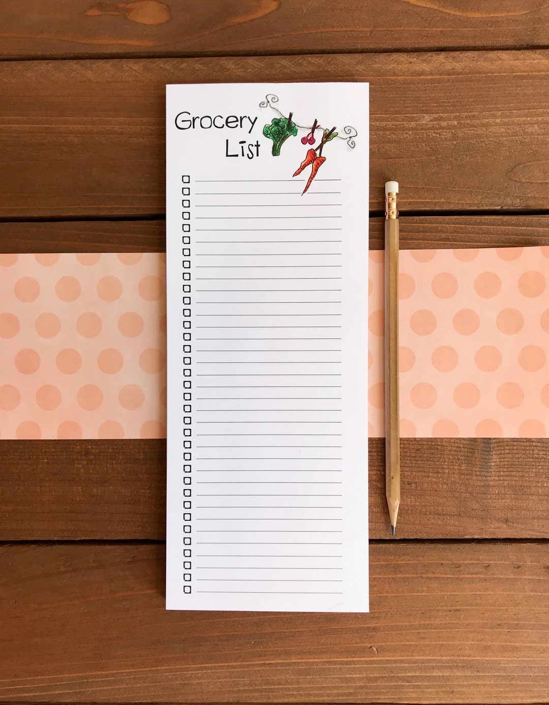 Magnetic Grocery List Notepad Personalized Grocery Shopping List