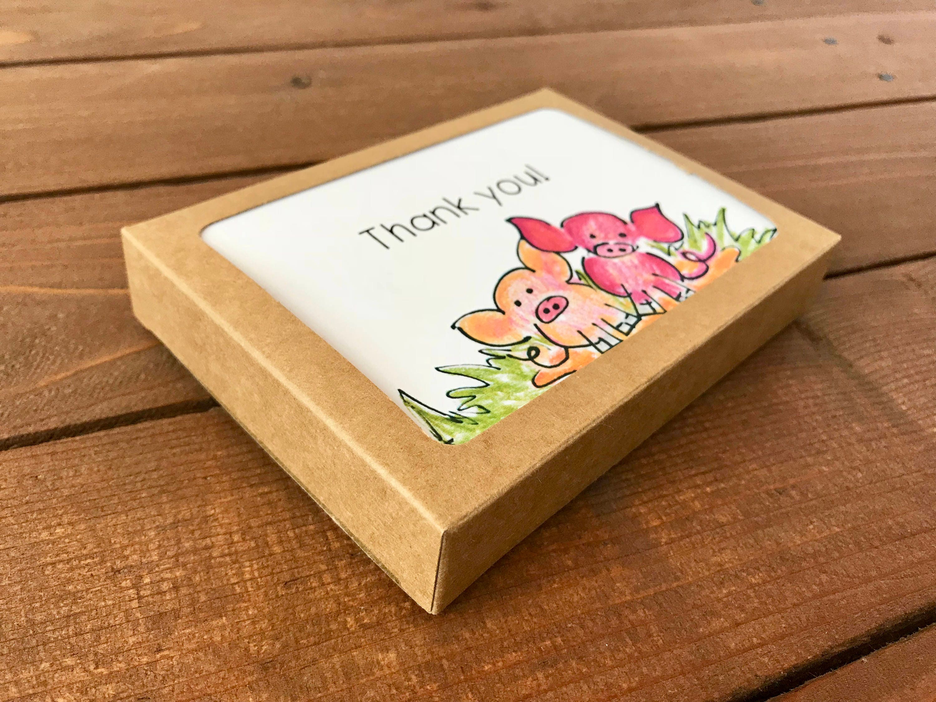 Pig Notecards Set Personalized Pig Note Cards Pig Gifts | Etsy