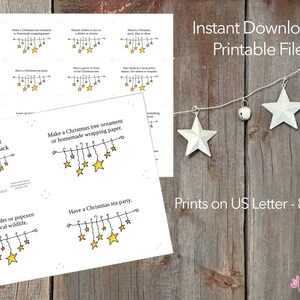 Family Advent Activity Ideas Advent Calendar Cards Christmas Countdown Traditions for Kids Instant Digital Download, Printable File image 2