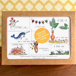 Assorted Just Because Cards - Boxed Set of 8 | Just Because Cards for Her | Assortment of Greeting Cards with Envelopes