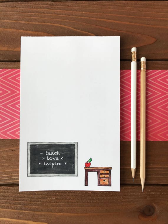 Personalized Teacher Notepad Personalized Teacher Gift for Etsy