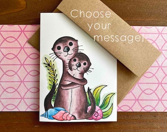 Sea Otter Note Cards | Otterly Amazing Personalized Cards for Kids | Cute Thank You Cards | Boxed Set of 8 Notecards with Envelopes