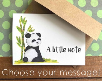 Panda Note Cards | Kids Thank You Cards | Personalized Note Cards for Kids | Boxed Set of 8 with Panda Stationery Cards with Envelopes