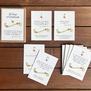 30 Days of Gratitude Activity Cards with Quotes Family Conversation Starter Cards Gratitude Gift Boxed Set with Stand image 3