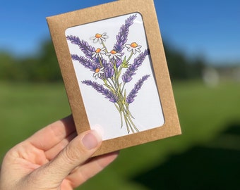 Lavender Note Cards, Choose Your Message - Boxed Set of 8