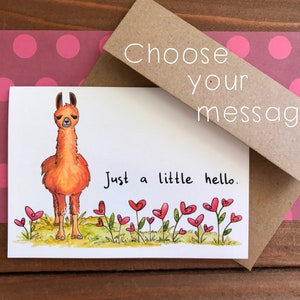 Llama Boxed Notecards | Personalisiertes Lama Briefpapier | Individuelle Grußkarten für Kinder | Boxed Set von 8 Notizkarten mit Kraftpapierumschlägen