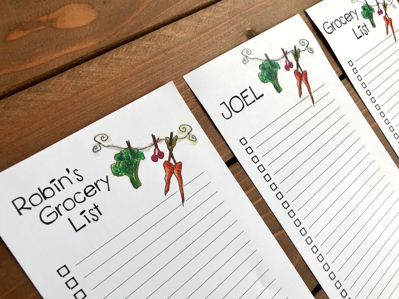 Magnetic Grocery List Notepad Personalized Grocery Shopping Etsy