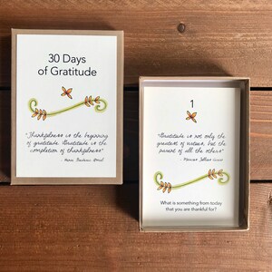30 Days of Gratitude Activity Cards with Quotes Family Conversation Starter Cards Gratitude Gift Boxed Set with Stand image 2