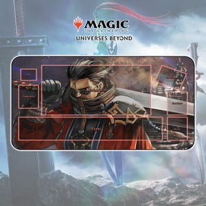 Playmat Auron TCG Mtg x FFVX / 24&quot;x14&quot; inches (600x350x2mm)