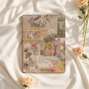 Custodia per iPad con fiori retrò collage per iPad Air 6/5, iPad 10.9" 2022, iPad Pro 12.9" 2021 / Custodia protettiva per iPad Mini 6, iPad 9/8/7