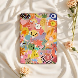 Cartoon Emoji iPad Case for iPad Air 6/5, iPad 10.9" 2022, iPad Pro 12.9" 2021 | Custom Protective Cover for iPad Mini 6, iPad 9/8/7