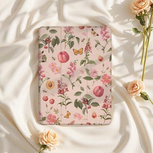 Floral and Fruit iPad Case for iPad Air 6/5, iPad 10.9" 2022, iPad Pro 12.9" 2021 | Custom Protective Cover for iPad Mini 6, iPad 9/8/7