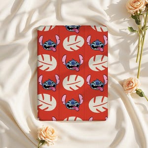 Cute Stitch Red iPad Case for iPad Air 6/5, iPad 10.9" 2022, iPad Pro 12.9" 2021 | Custom Protective Cover for iPad Mini 6, iPad 9/8/7