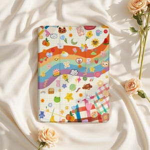 Rainbow Cartoon iPad Case for iPad Air 6/5, iPad 10.9" 2022, iPad Pro 12.9" 2021 | Custom Protective Cover for iPad Mini 6, iPad 9/8/7