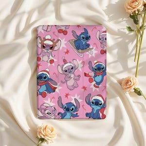 Cute Christmas Stitch iPad Case for iPad Air 6/5, iPad 10.9" 2022, iPad Pro 12.9" 2021 | Custom Protective Cover for iPad Mini 6, iPad 9/8/7