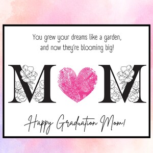 Presente de formatura sentimental para mãe de criança, impressão digital faça você mesmo, coração, arte de impressão digital, artesanato infantil, presente personalizado de criança, atividade fácil