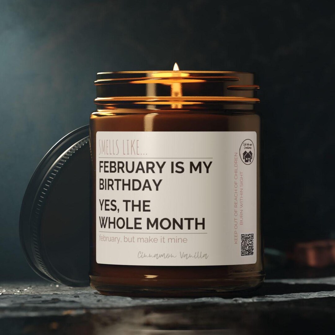 Personalized February Birthday Month Candle Gift. Customized Unique ...