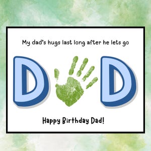 Sentimentales Personalisierte Papa Geburtstagskarte Druckbare DIY Fingerabdruck Handabdruck Kunst Kinder Handwerk Geburtstag Benutzerdefiniertes Geschenk vom Kind Einfache Aktivität