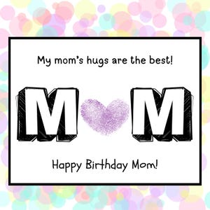 Personalisierte Mama Geburtstagskarte Druckbare DIY Fingerabdruck Herz oder Handabdruck Kunst Kinder Handwerk Geburtstag Benutzerdefiniertes Geschenk vom Kind Einfache Aktivität