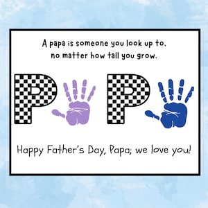 Cadeau personnalisé drapeau à damier pour la fête des pères Carte sentimentale pour la fête des pères Impression de la main Art pour enfants Artisanat pour enfants Cadeaux personnalisés des enfants Activité facile pour papa