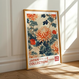 Japanese Chrysanthemum Print: Vintage Floral Wall Art, Japan Collection