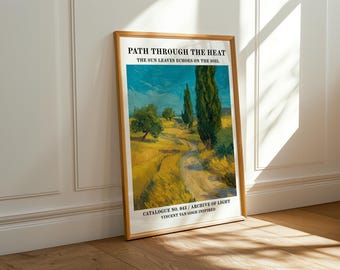 Póster de paisaje estilo Van Gogh / Impresión decorativa de arte mural para interiores modernos