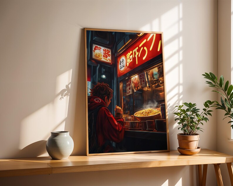 Japanese Anime Ramen Poster | Decorative Wall Art Print for Modern Interiors image 4