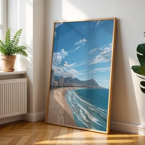 Benidorm Spain Travel Poster – Mediterranean Beach Print - Spanish Coastal Wall Art - Costa Blanca Seaside Print - Europe Summer Wall Decor