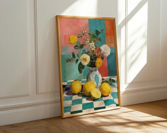Retro Lemon Kitchen Decor | Maximalist Wall Art