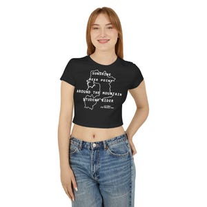 Sunshine, Deer Point, Around the Mountain, Student Rider Loop T-shirt dames babyshirt Trail Map Boise Adventure
