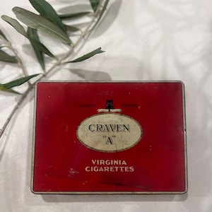 vintage Craven A Virginia cigarettes metal tin collectible display trucker box